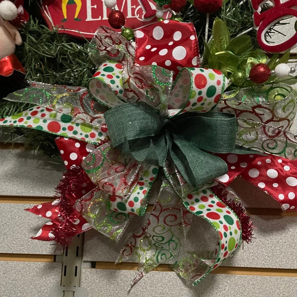 Christmas Elf Wreath Holiday Wall Door Decor Festive Holiday Home Decoration 14